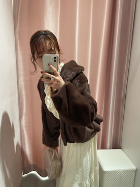 「ファーアウター」｜「アイテム（その他アウター）」を使った、てらやんさん（レディース・155cm）の秋コーディネート