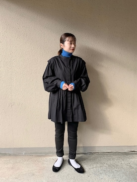 「UNIQLO（ユニクロ）のWOMEN ウルトラストレッチジーンズ（デニムパンツ）」を使った、MAIKOさん（レディース・154cm）の冬コーディネート