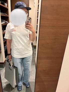 「UNIQLO（ユニクロ）のハイライズワイドストレートジーンズ（デニムパンツ）」を使った、akさん（レディース・158cm）の夏コーディネート