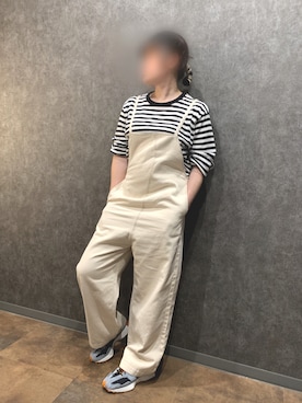 「美容師」｜「アイテム（サロペット/オーバーオール）」を使った、haruppeさん（レディース・162cm）の秋コーディネート