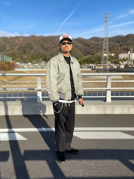 「Alpha Industries（アルファインダストリーズ）のアイテム」を使った、yoshikazuさん（メンズ・170cm）の春コーディネート