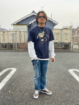 「LEVI'S VINTAGE CLOTHING（リーバイスビンテージクロージング）のアイテム（デニムパンツ）」を使った、yoshikazuさん（メンズ・170cm）の春コーディネート