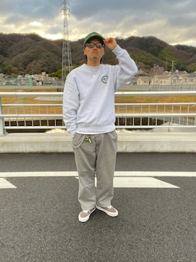 「FRUIT OF THE LOOM（フルーツオブザルーム）のアイテム」を使った、yoshikazuさん（メンズ・170cm）の冬コーディネート