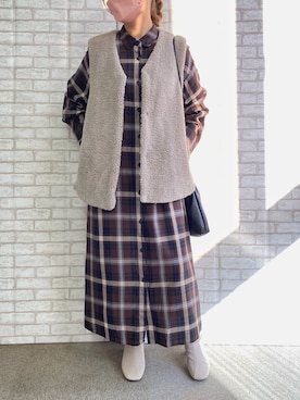 「LEPSIM（レプシィム）のアイテム（シャツワンピース）」を使った、libelle more staffさん（レディース・157cm）の秋コーディネート