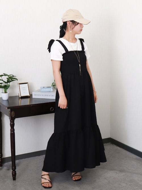 リベル モア libelle more 【2点セット】変形プリーツキャミワンピース＆Tシャツ （グレージュ） リベル モア libelle more 【2点セット】変形プリーツキャミ