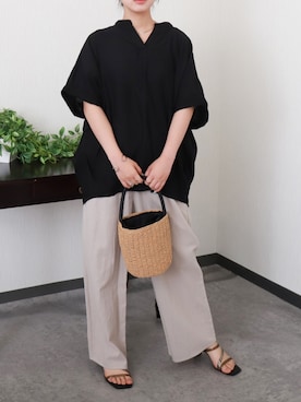 「吸水速乾シャツ」｜libelle more staffさん（レディース・154cm）の夏コーディネート