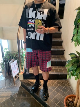 「DRIES VAN NOTEN（ドリスヴァンノッテン）のアイテム（スウェットパンツ）」を使った、hiroさん（メンズ・171cm）の夏コーディネート