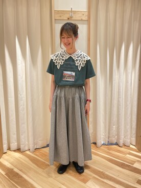 「サマンサモスモス」｜「アイテム（スリッポン）」を使った、つるおかさん（レディース・156cm）の春コーディネート