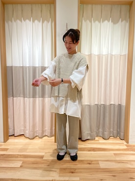 「Samansa Mos2 blue」｜「アイテム（パンプス）」を使った、つるおかさん（レディース・156cm）の秋コーディネート