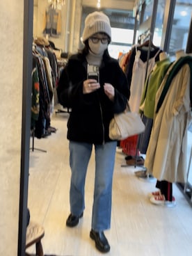 「ENOF（イナフ）のアイテム（その他アウター）」を使った、Aoiさん（レディース・159cm）の冬コーディネート