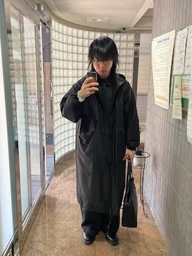 「COMOLI（コモリ）のアイテム（ジャケット/アウター）」を使った、王昱舜さん（メンズ・168cm）の春コーディネート