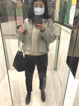 「MEIER.Q（マイヤーキュー）のアイテム（ジャケット/アウター）」を使った、Feniさん（レディース・158cm）の秋コーディネート