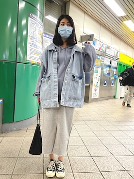「MEIER.Q（マイヤーキュー）のアイテム（ジャケット/アウター）」を使った、Feniさん（レディース・158cm）の冬コーディネート