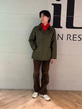 「レッド」｜「アイテム（ダウンジャケット/コート）」を使った、Noro Yuiさん（メンズ・176cm）の冬コーディネート