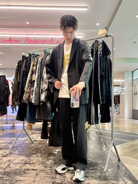 「URBAN RESEARCH（アーバンリサーチ）の『別注』ANOTHER OFFICE×URBAN RESEARCH　HABANA SINGLE JACKET（テーラードジャケット、グレー系）」を使った、Yuiさん（メンズ・176cm）の秋コーディネート