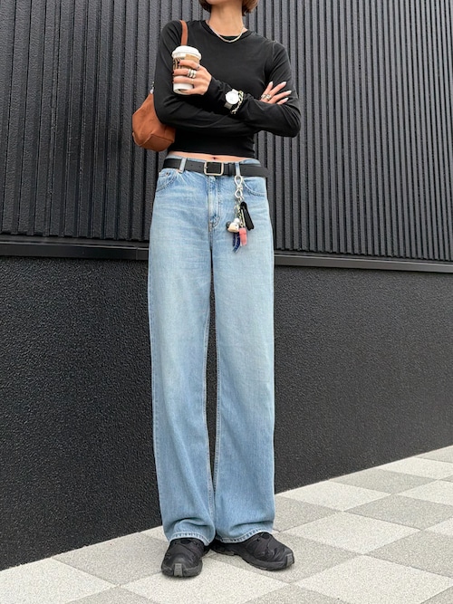 「STYLEMIXER(スタイルミキサー)のパウダーブリーチトップ(Tシャツ/カットソー)」を使った、maichinさん(レディース・178cm)の秋コーディネート