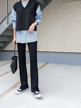 「UR'S（ユアーズ）のアイテム（ベスト）」を使った、maichinさん（レディース・178cm）の春コーディネート