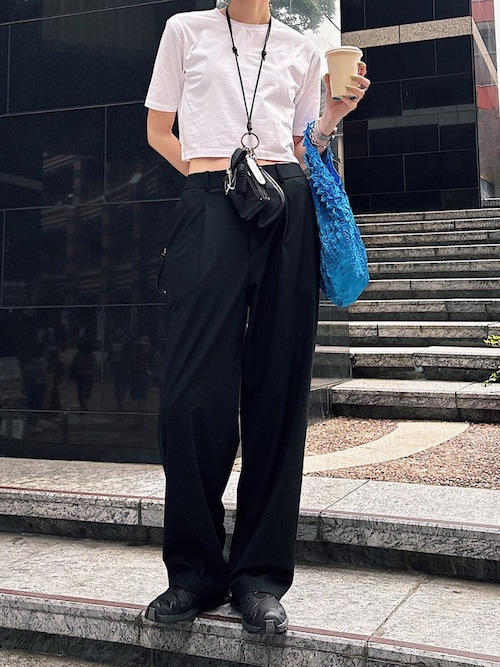 「STYLEMIXER(スタイルミキサー)のショルダーパッドモードT(Tシャツ/カットソー)」を使った、maichinさん(レディース・178cm)の夏コーディネート