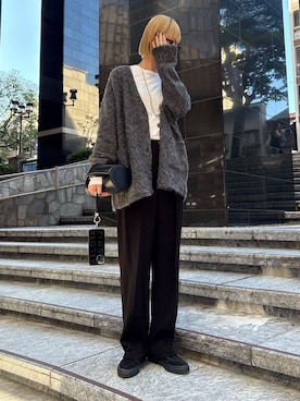 「アイテム（クラッチバッグ）」を使った、maichinさん（レディース・178cm）の秋コーディネート