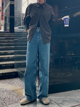 「MOUSSY（マウジー）のアイテム（シャツ/ブラウス）」を使った、maichinさん（レディース・178cm）の秋コーディネート