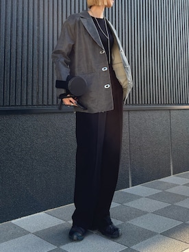 「アイテム（クラッチバッグ）」を使った、maichinさん（レディース・178cm）の秋コーディネート