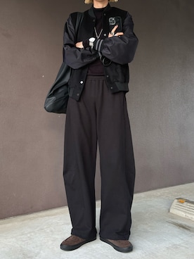 「アイテム（スタジャン）」を使った、maichinさん（レディース・178cm）の冬コーディネート