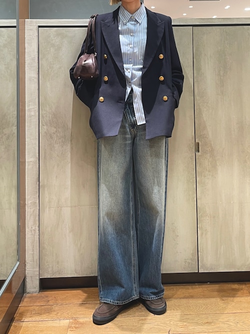 CROSS WAIST WIDE STRAIGHT/クロスウエストワイドストレートデニム