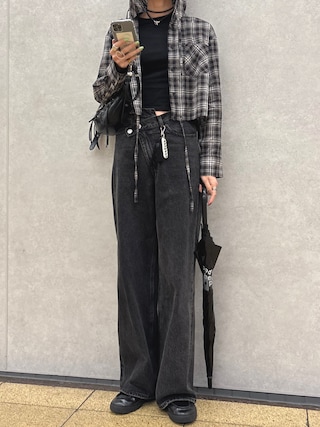「STYLEMIXER（スタイルミキサー）のパウダーブリーチトップ（Tシャツ/カットソー）」を使った、maichinさん（レディース・178cm）の春コーディネート