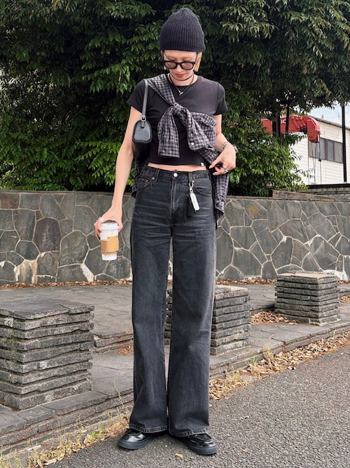 「YENNA（イェンナ）のチビT / クロップドT / コンパクトT / 4wayストレッチTシャツ（Tシャツ/カットソー）」を使った、maichinさん（レディース・178cm）の春コーディネート
