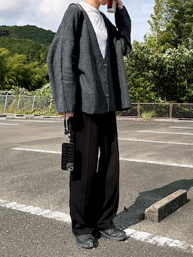 「アイテム（カーディガン/ボレロ）」を使った、maichinさん（レディース・178cm）の秋コーディネート