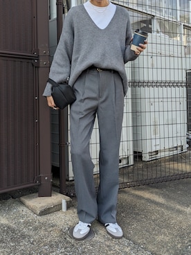 「GU（ジーユー）のアイテム（パンツ）」を使った、maichinさん（レディース・178cm）の秋コーディネート