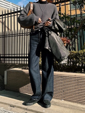 「アイテム（バッグ）」を使った、maichinさん（レディース・178cm）の冬コーディネート