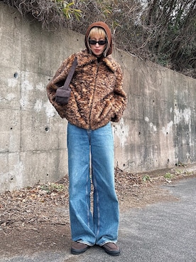 「SLY（スライ）のアイテム（ジャケット/アウター）」を使った、maichinさん（レディース・178cm）の冬コーディネート