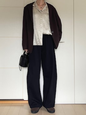 「MOUSSY（マウジー）のCURVE LINE スウェットパンツ（スウェットパンツ、ブラック系）」を使った、maichinさん（レディース・178cm）の春コーディネート