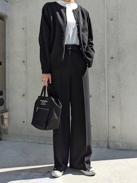 「CONVERSE（コンバース）のconverse コンバース ALL STAR 100 COLORS OX オールスター 100 カラーズ オックス 32861791 BLACK（スニーカー）」を使った、maichinさん（レディース・178cm）の秋コーディネート