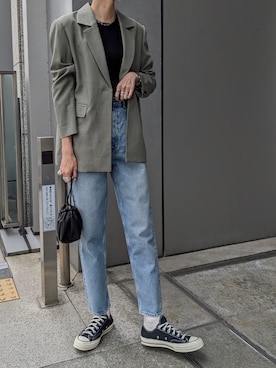 「SLY（スライ）のアイテム（ジャケット/アウター）」を使った、maichinさん（レディース・178cm）の冬コーディネート