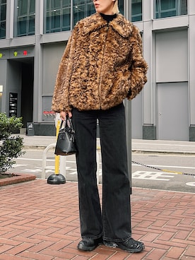 「アイテム（ブルゾン）」を使った、maichinさん（レディース・178cm）の冬コーディネート