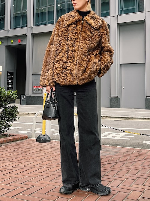 セール】BIG COLLAR FUR COAT ビッグカラー ファーコート 秋服 冬服