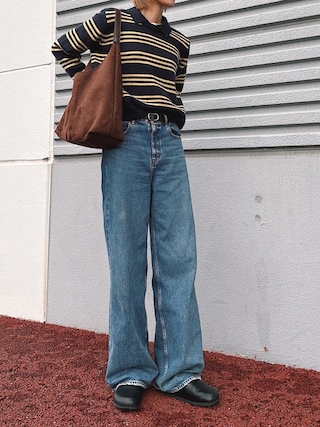 「210nouve（トゥージュヌーブ）の【ポーチ付】フェイクスエード ワンショルダーバッグ（ショルダーバッグ）」を使った、maichinさん（レディース・178cm）の秋コーディネート