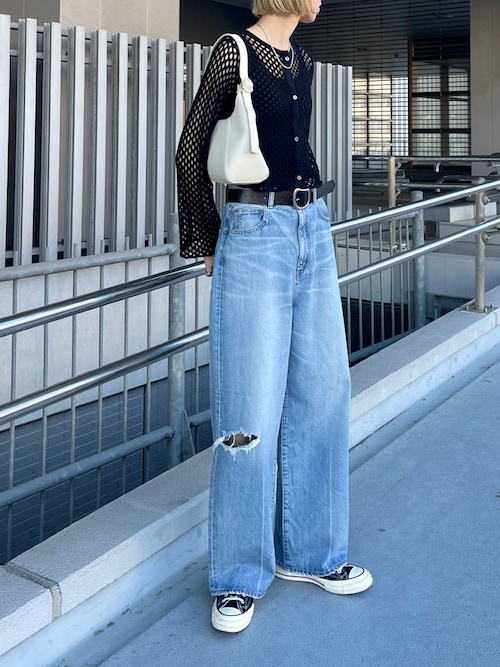 BLACK by MOUSSY ルーズストレートクラッシュデニム 25 BLACK by MOUSSY ルーズストレートクラッシュデニム 25 BLACK by