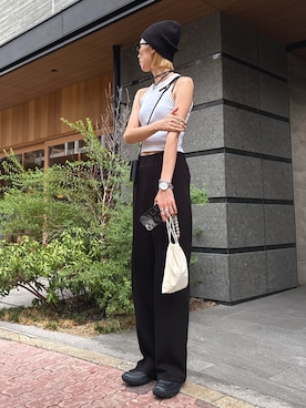 「アイテム（帽子）」を使った、maichinさん（レディース・178cm）の秋コーディネート