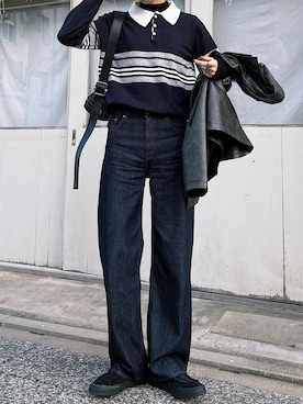 「アイテム（ステンカラーコート）」を使った、maichinさん（レディース・178cm）の冬コーディネート