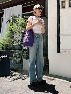 「STUSSY（ステューシー）のアイテム」を使った、maichinさん（レディース・178cm）の夏コーディネート
