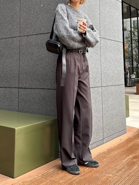 「アイテム（スラックス）」を使った、maichinさん（レディース・178cm）の秋コーディネート