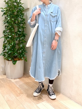 「Lee」｜「アイテム（ワンピース/ドレス）」を使った、タカシマさん（レディース・169cm）の春コーディネート