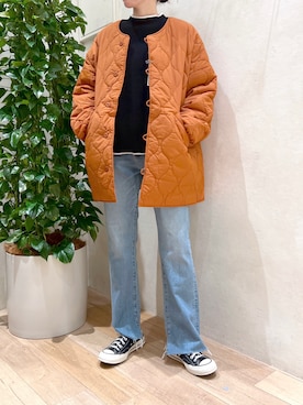 「CIAOPANIC TYPY（チャオパニックティピー）のアイテム（ミリタリージャケット）」を使った、タカシマさん（レディース・169cm）の冬コーディネート