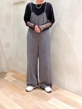 「ジャガード」｜「アイテム（サロペット/オーバーオール）」を使った、タカシマさん（レディース・169cm）の夏コーディネート