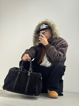 「アイテム（ボストンバッグ）」を使った、AIVERさん（メンズ・178cm）の秋コーディネート