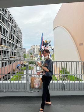 「ISLAND SLIPPER（アイランドスリッパ）のISLAND SLIPPER / PB202/BLACK/レザーサンダル（サンダル、ブラック系）」を使った、hayatoさん（メンズ・170cm）の夏コーディネート