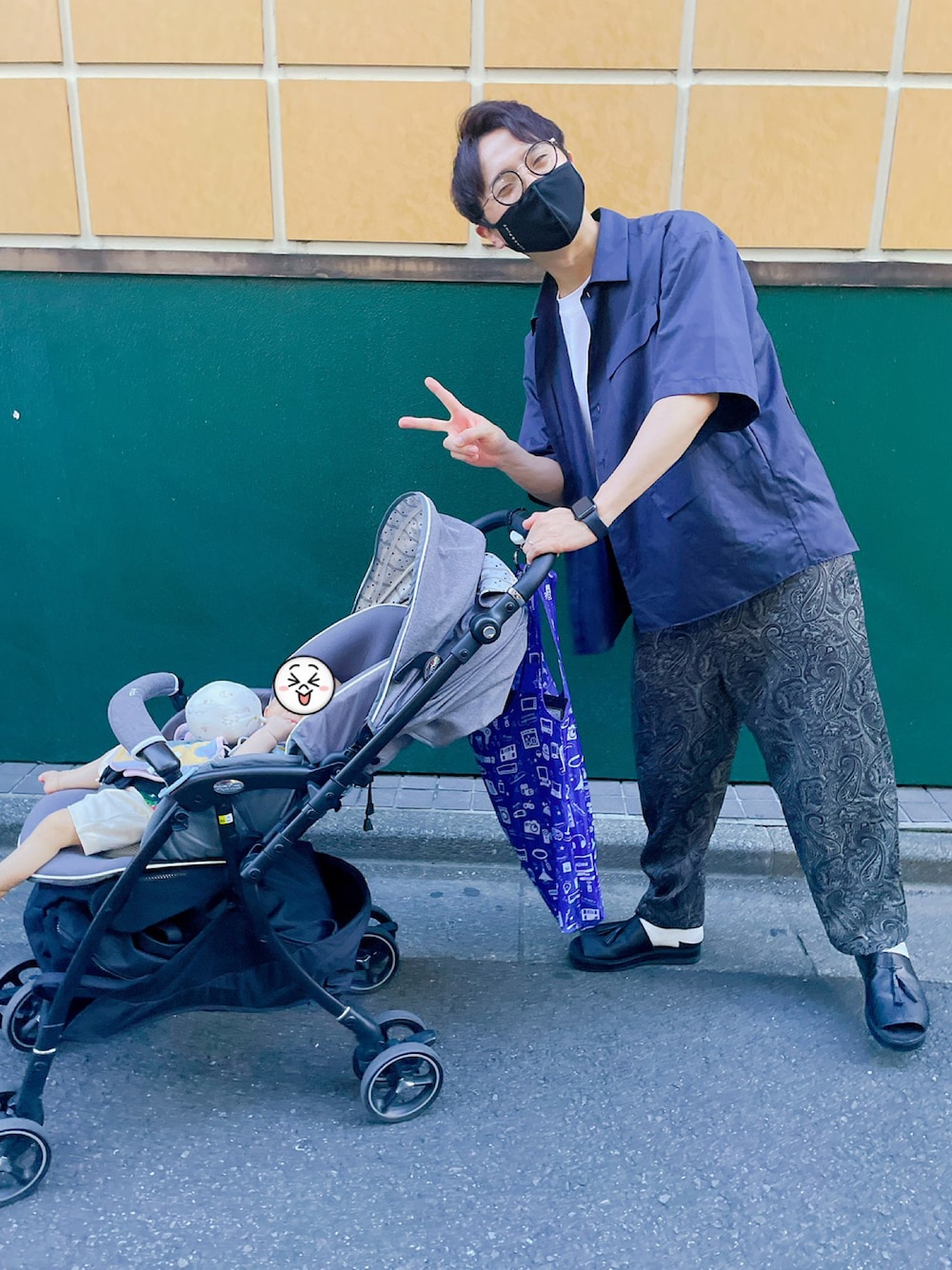 「リラックススタイル、ビッグシルエット、ゆったりコーデ、UNIQLO、メガネ男子、MONKEY TIME、PUBLIC TOKYO、夏、ENROUTE」｜「MONKEY TIMEの＜monkey time＞ C/R PAISLEY WIDE ANKLE EASY/ワイドアンクルパンツ（その他パンツ、その他）」を使った、にしのさん（メンズ・171cm）の夏コーディネートの1枚目の写真
